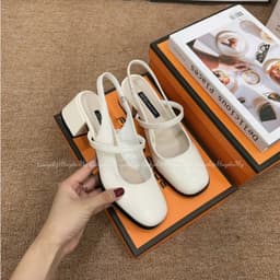 Giày búp bê nữ kiểu dáng slingback ( chân gầy mỏng lùi 1 size ạ ) mũi vuông 4cm hàng cao cấp full hộp ( LT03 ) 8