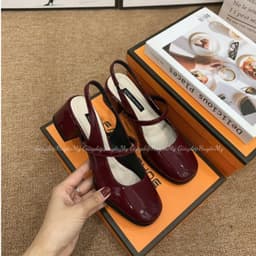 Giày búp bê nữ kiểu dáng slingback ( chân gầy mỏng lùi 1 size ạ ) mũi vuông 4cm hàng cao cấp full hộp ( LT03 ) 9