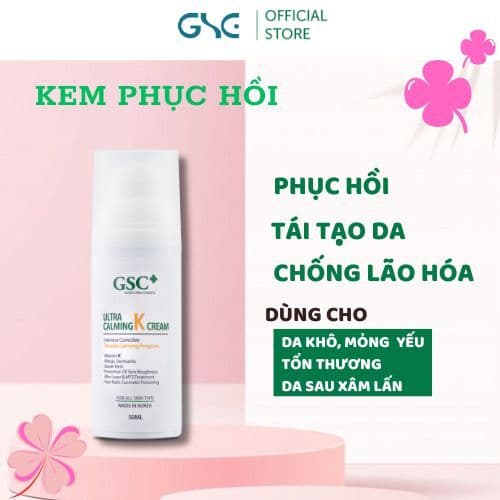 Kem phục hồi làm dịu da cùng vitamin K phục hồi da nhiễm cort GSC Ultra Calming Cream 50gr