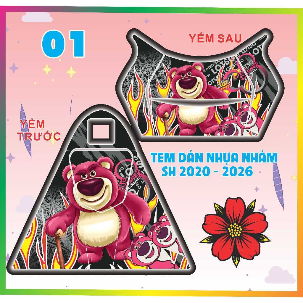Tem dán yếm khóa Tem dán nhựa nhám sh 125 - 160 . 2020 - 2026  nhiều mẫu