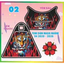 Tem dán yếm khóa Tem dán nhựa nhám sh 125 - 160 . 2020 - 2026  nhiều mẫu 2