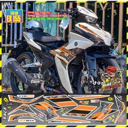 Tem Rời Exciter 155 Tem Xe Exciter 155 Mẫu Trắng Hồng Phối Đủ Màu Decal 3 Lớp 2
