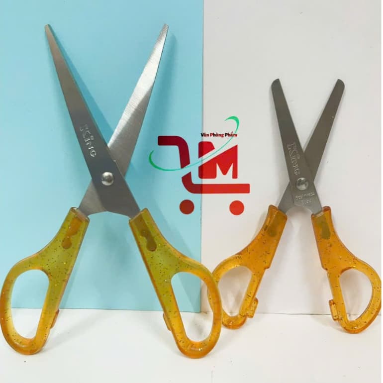 Combo 2 Cây Kéo Cắt Giấy Đồi Mồi KING Nhỏ TC-121, Lớn TC-120/Lưỡi Kéo Bén, Giúp Cắt Nhanh, Gọn, Bền, Dễ Sử Dụng