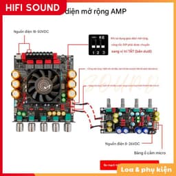 ZK-APTX3 Mạch khuyếch đại âm thanh 2.1 TPA3255 600W+300W*2 bluetooth cao cấp QCC3034, 18-50VDC bản núm rời 4