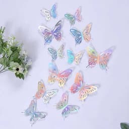 Bộ 12 con bướm 3D nhiều màu sắc, dán tường, trang trí tiệc tùng, làm concept chụp hình. 2