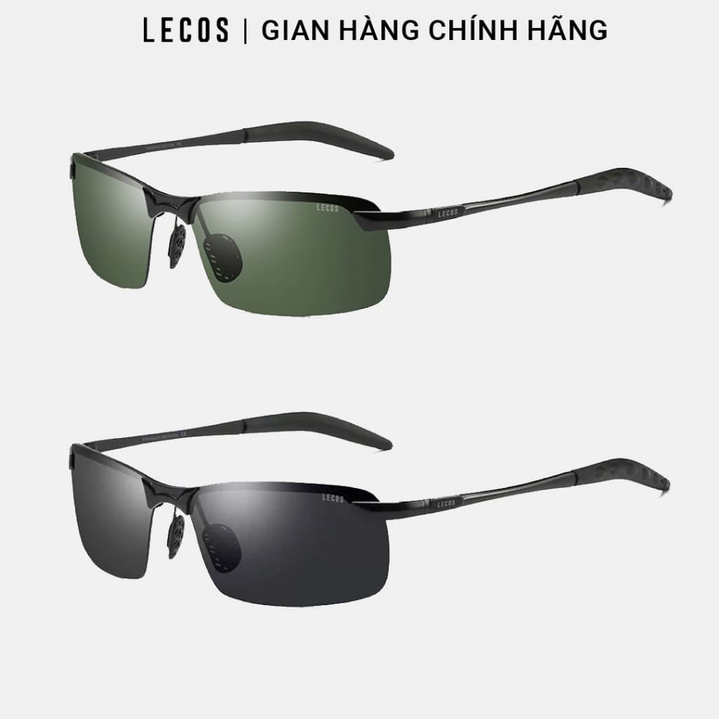 Kính Mắt Chữ Nhật Nam LECOS LK42 Gọng Đồng Bền Chắc Du Lịch đi Biển