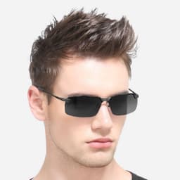 Kính Mắt Chữ Nhật Nam LECOS LK42 Gọng Đồng Bền Chắc Du Lịch đi Biển 2