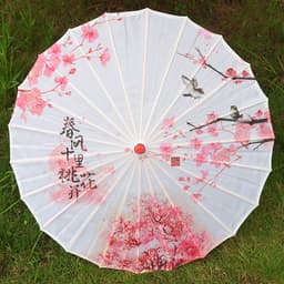 Ô Cổ Trang vải lụa đường kính 82cm họa tiết sắc nét dùng trang trí biểu diễn 5