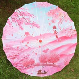 Ô Cổ Trang vải lụa đường kính 82cm họa tiết sắc nét dùng trang trí biểu diễn 7