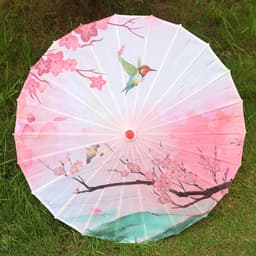 Ô Cổ Trang vải lụa đường kính 82cm họa tiết sắc nét dùng trang trí biểu diễn 9
