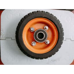 [KKTHN] Bánh Xe Đẩy Cao Su Đúc Mâm Vàng 16cm 3