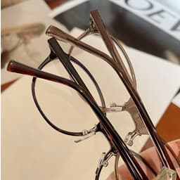Kính cận nam nữ NARO EYEWEAR  chất liệu nhựa cốt kim loại mắt oval giả cận thời trang phong cách Y2K 61AD10 5