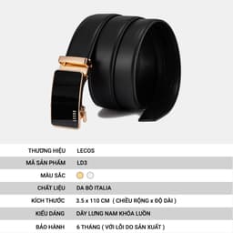 [4-25/9 TẶNG QUÀ TRUNG THU 599K] Thắt lưng da nam công sở LECOS LD3 da bò thật phong cách quý ông phối quần âu 4