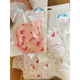 Set bao tay bao chân mũ cho bé sơ sinh 0-3 tháng chất cotton lạnh mềm mát 2