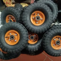 [KKTHN] Bánh Hơi 350-4 Đường Kính 25cm Bi Trục 17 Cho Xe Kéo, Xe Đẩy Hàng, Xe Xuồng Điện ( Giá 1 chiếc) 4