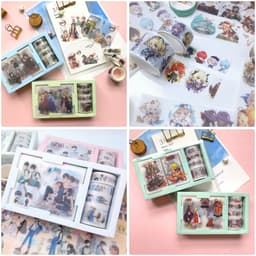 (mua 1 tặng 1) Băng dính GENSHIN NARUTO THIÊN QUAN SLIME JUJUTSU BOKU game washi tape sticker anime chibi trang trí 1