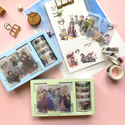 (mua 1 tặng 1) Băng dính GENSHIN NARUTO THIÊN QUAN SLIME JUJUTSU BOKU game washi tape sticker anime chibi trang trí 3