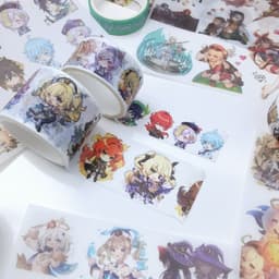 (mua 1 tặng 1) Băng dính GENSHIN NARUTO THIÊN QUAN SLIME JUJUTSU BOKU game washi tape sticker anime chibi trang trí 4
