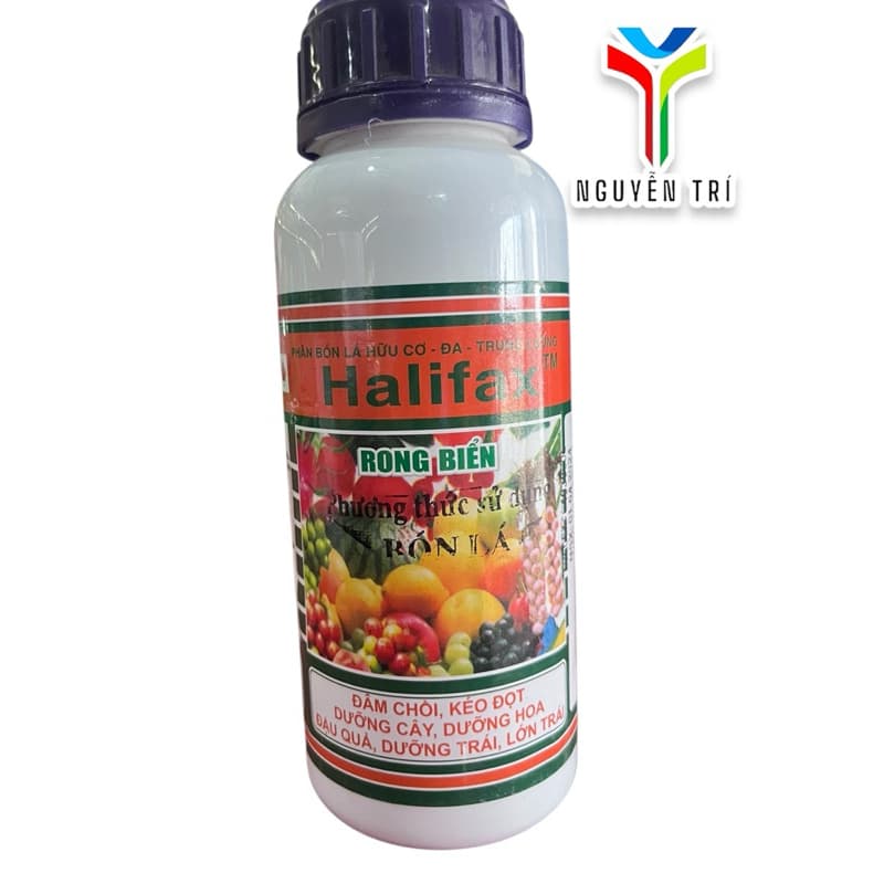 Phân bón lá rong biển nước Halifax của Boly chai 500ml, đâm chồi kéo đọt, lớn trái.