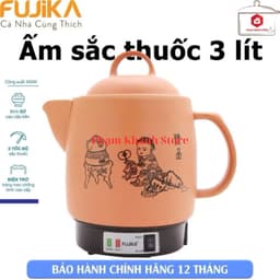 Ấm Sắc Thuốc Điện Fujika Chất Liệu Gốm Sứ Bát Tràng Chịu Nhiệt Cao Cấp Dung Tích 3 Lít 2
