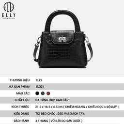[Tặng hộp 20.10] Túi xách nữ thời trang ELLY EL327 đeo chéo đeo vai xách tay da tổng hợp cao cấp chính hãng 3