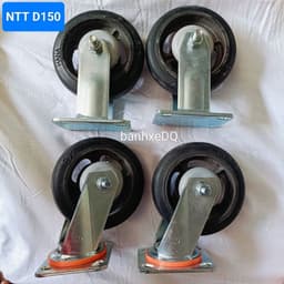 [KKTHN] Bánh Xe Cao Su Đúc Gang NTT Càng 5.5 Ly Đường Kính D125, D150, D200 Chịu Tải Nặng Từ 800kg -1200kg 1
