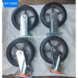 [KKTHN] Bánh Xe Cao Su Đúc Gang NTT Càng 5.5 Ly Đường Kính D125, D150, D200 Chịu Tải Nặng Từ 800kg -1200kg 5
