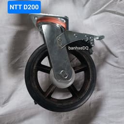 [KKTHN] Bánh Xe Cao Su Đúc Gang NTT Càng 5.5 Ly Đường Kính D125, D150, D200 Chịu Tải Nặng Từ 800kg -1200kg 6