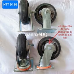 [KKTHN] Bánh Xe Cao Su Đúc Gang NTT Càng 5.5 Ly Đường Kính D125, D150, D200 Chịu Tải Nặng Từ 800kg -1200kg 3