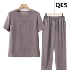 Bộ trung niên tay cộc quần dài B08 chất lụa mango 6