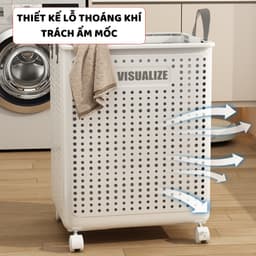 ( Hàng Nhập Khẩu ) Giỏ Đựng Quần Áo Có Bánh Xe Đa Năng Có Thể Gấp Gọn Có Bánh Xe Tiện Lợi 2