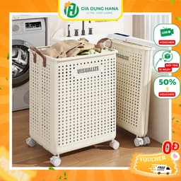 ( Hàng Nhập Khẩu ) Giỏ Đựng Quần Áo Có Bánh Xe Đa Năng Có Thể Gấp Gọn Có Bánh Xe Tiện Lợi 1