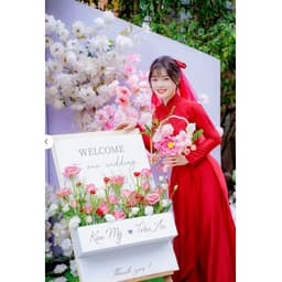 Bảng hộp cắm hoa đám cưới, bảng chào đám cưới, bảng cắm hoa để cổng cưới, bảng welcome, bảng cắm hoa 3D 6