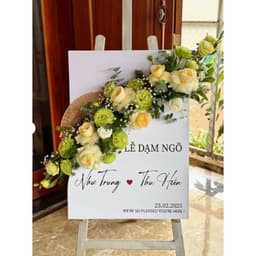 Bảng hộp cắm hoa đám cưới, bảng chào đám cưới, bảng cắm hoa để cổng cưới, bảng welcome, bảng cắm hoa 3D 4