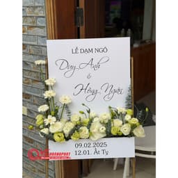 Bảng hộp cắm hoa đám cưới, bảng chào đám cưới, bảng cắm hoa để cổng cưới, bảng welcome, bảng cắm hoa 3D 7
