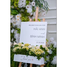 Bảng hộp cắm hoa đám cưới, bảng chào đám cưới, bảng cắm hoa để cổng cưới, bảng welcome, bảng cắm hoa 3D 8