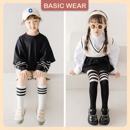 Tất đùi cho bé gái, phong cách Hàn Quốc, Tất cho bé từ 2 đến 15 tuổi, Vớ cao ngang đầu gối TT0 2