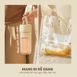 Máy Xay Sinh Tố Cầm Tay Elmich BLE9187 340ml 70W,Hàng Chính Hãng,Cối Thủy Tinh 2 Lớp Cao Cấp-JoyMall 7
