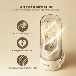 Máy Xay Sinh Tố Cầm Tay Elmich BLE9187 340ml 70W,Hàng Chính Hãng,Cối Thủy Tinh 2 Lớp Cao Cấp-JoyMall 8