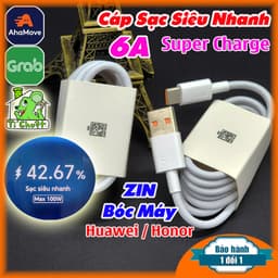 [Chính Hãng-Ảnh Thật] Cáp Sạc Siêu Nhanh 6A Huawei Honor SuperCharge Lõi Màu Cam ZIN Bóc Máy 1