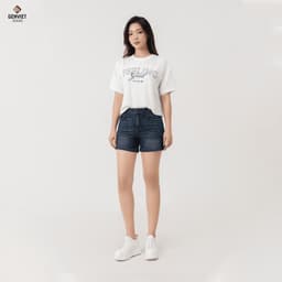 [ẨN] Quần Sooc Nữ GENVIET JEANS Chất Liệu Denim Co Giãn Cao Cấp, Cạp Cao Trẻ Trung Năng Độn 8585 2