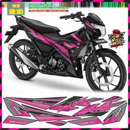 Tem Rời Dán Xe Satria Fi - Raider Fi Chữ satria  Xe Đen Cực Đẹp .Team Decal 3 lớp 3