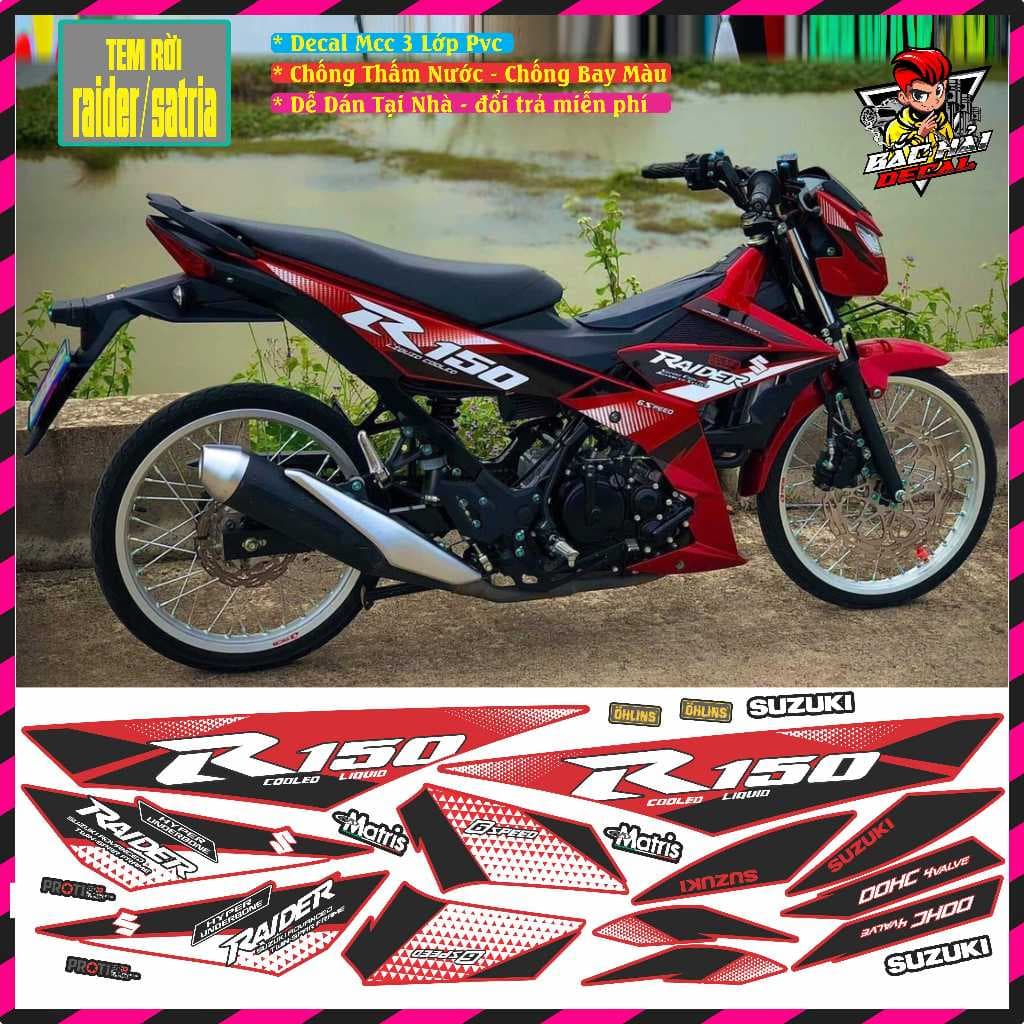 Tem Xe raider satria FI Tem Chế Satria Raider Phối Nhiều Màu Mới Decal 5Lớp