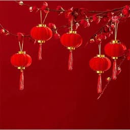 🏮05 QUẢ Đèn lồng đỏ nhung mini Trang trí Tết - Phụ kiện decor tết 2025, đèn lồng treo cây cảnh mini, trang trí mùa xuân 2