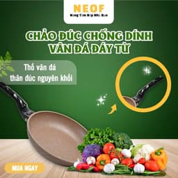 Chảo Chống Dính Đáy Từ-Chảo Chống Dính Chiên Xào Nấu NEOF Dùng Được Bếp Từ Màu Nâu Cafe 4