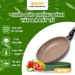 Chảo Chống Dính Đáy Từ-Chảo Chống Dính Chiên Xào Nấu NEOF Dùng Được Bếp Từ Màu Nâu Cafe 7