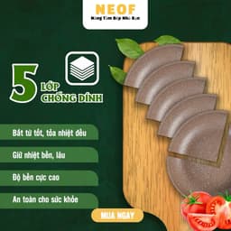 Chảo Chống Dính Đáy Từ-Chảo Chống Dính Chiên Xào Nấu NEOF Dùng Được Bếp Từ Màu Nâu Cafe 3