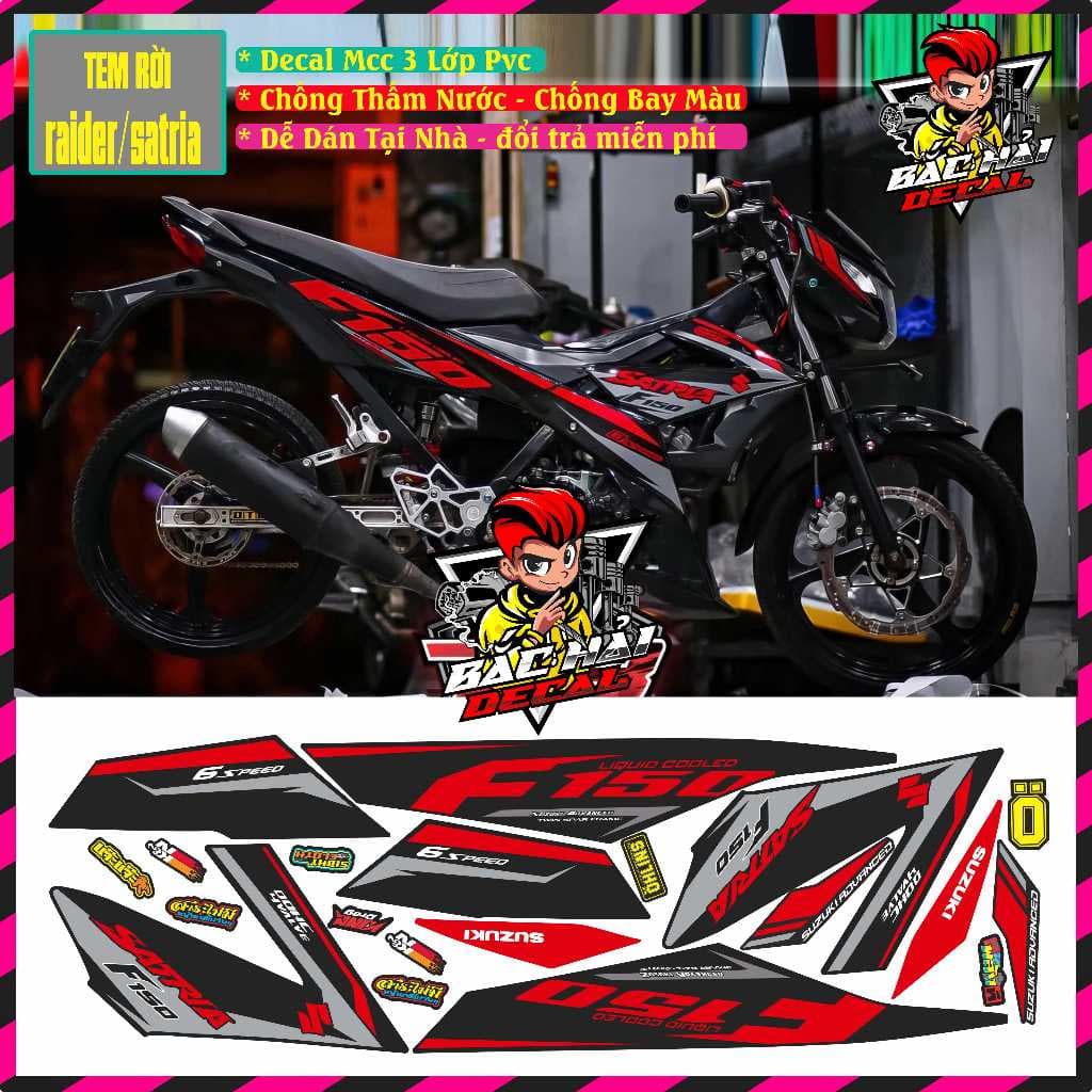 Tem Xe raider satria FI Tem Chế Satria Raider Mẫu Zin Phối Nhiều Màu Mới Decal 5Lớp