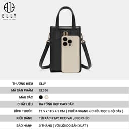 Túi xách nữ đeo chéo ELLY EL356 da tổng hợp cao cấp túi đeo vai xách tay thanh lịch thời trang chính hãng 3