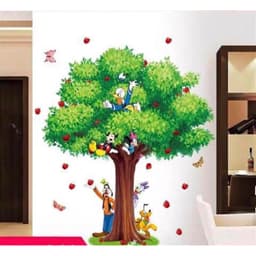Decal dán tường cây xanh và các nhân vật hoạt hình dễ thương (mẫu mới) 2